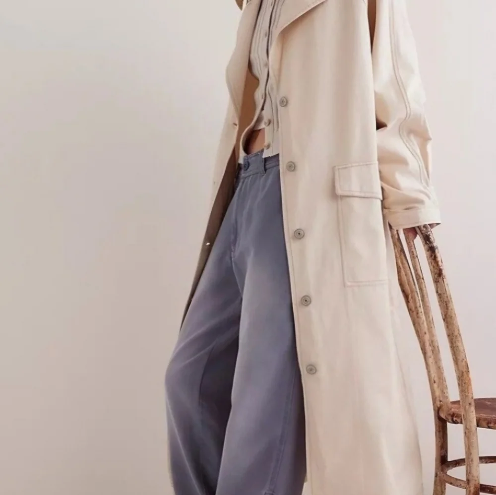 NWOT Free People Perry Military Duster in French Oak LARGE - Picture 3 of 4